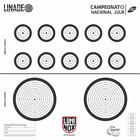 ALVO 12 CENTROS - Campeonato NACIONAL 22 LR - Cód.L403