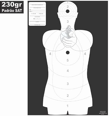 ALVO SILHUETA COM QUADRO PONTUAÇÃO - PADRÃO SAT - CÓD A140
