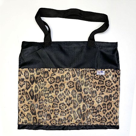 Bolsa Ecobag - Preta Estampa Animal Print