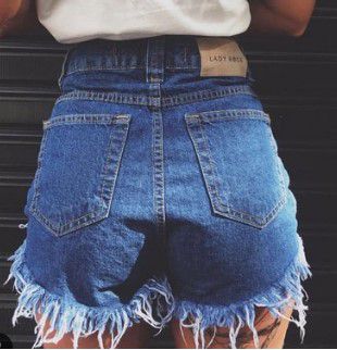 fotos de short jeans cintura alta