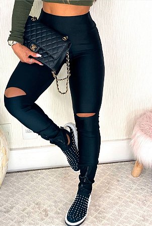 Legging Cirre Zíper Preto