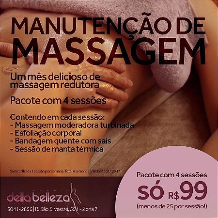 Pacote Manutenção de massagem