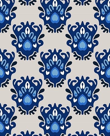 Papel de parede Damask blue sky