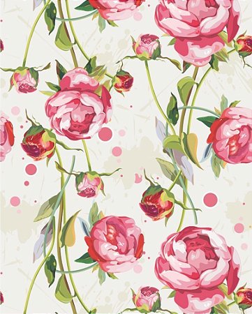 Papel de parede Floral com Fundo em tons de Bege