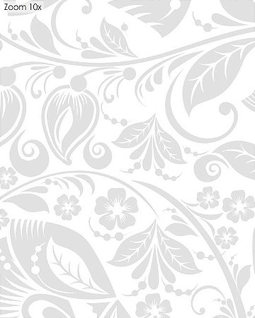 Papel de parede Floral Cinza, com Fundo Branco