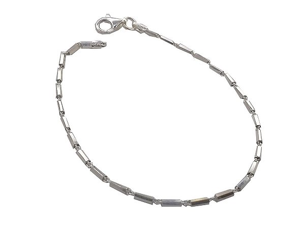 Pulseira Feminina Elegante Joia de Prata 925 Maciça 18 cm