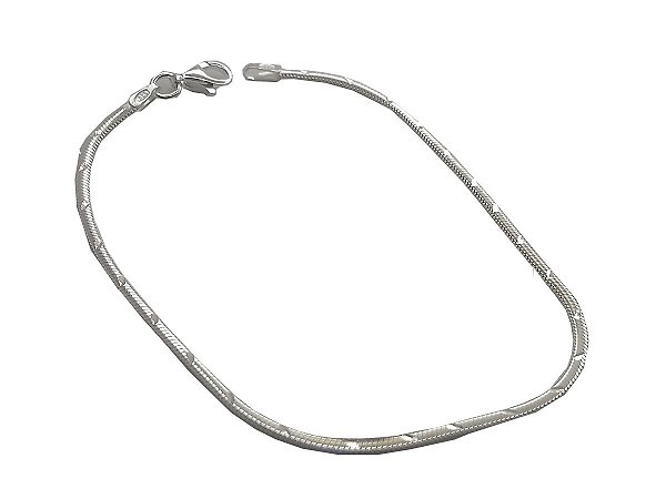 Pulseira Feminina Luxo Joia de Prata Lisa 925 Maciça 19 cm