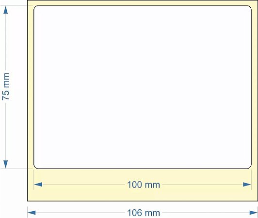 Etiqueta Adesiva 100x75mm Couché - Argox / Elgin L42 / Zebra