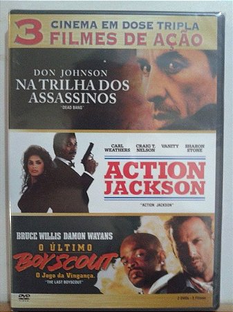 DVD NA TRILHA DOS ASSASSINOS+ACTION JACKSON+ULTIMO BOY SCOUT