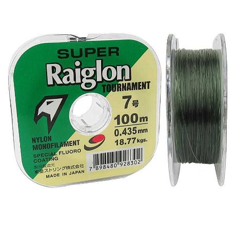 Linha Monofilamento Super Raiglon 0,435mm 7.0 100m Cor: Verde