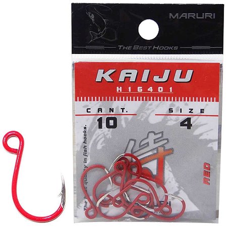Anzol Maruri Kaiju H16401 Inline Red 4 c/ 10 un.