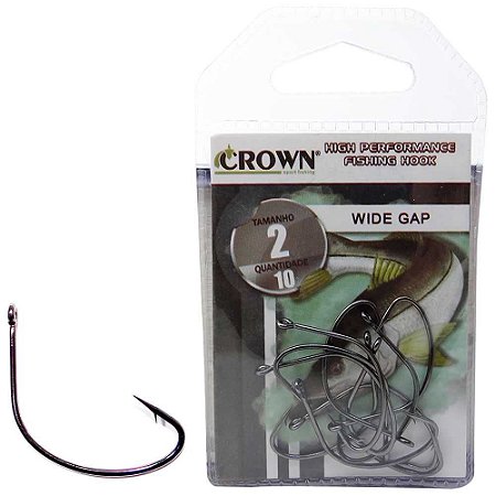 Anzol Crown Wide Gap Black 02 C/ 10
