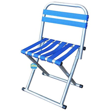 Cadeira Cmik Com Encosto Azul Em Aluminio Ref 80123
