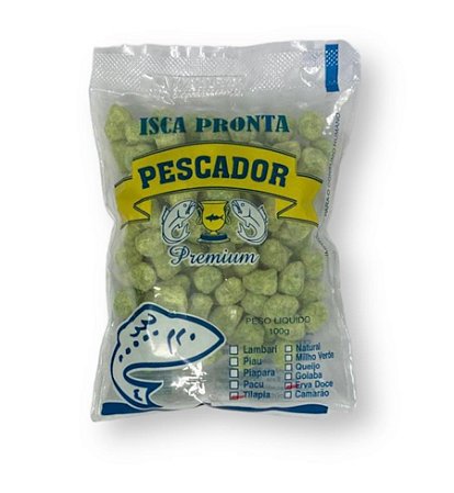 Isca pronta Pescador Premium massa cortada tilapia erva doce 100g