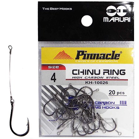 Anzol Encastoado Pinnacle Chinu Ring N.04 com 20 unidades