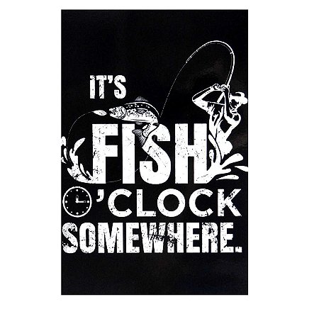 Placa decorativa 05 Fish Clock - 20 x 30 cm
