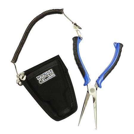 Alicate Marine Sports Fishermans Pliers SRP RTI Tool Combo com cordão de segurança e bainha