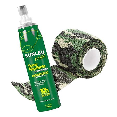 Repelente Sunlau Max Spray 100 ml + Fita Camuflada Tape