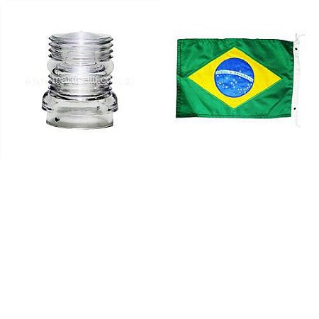 Lente de reposição para luz alcançado + Bandeira do Brasil.