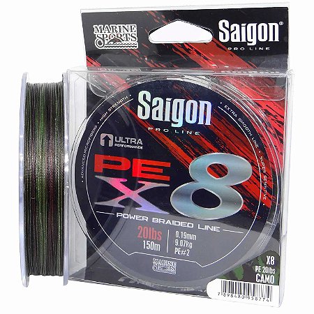 Linha multi Saigon X8 150m 0,33mm 55lb Camouflaged