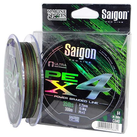 Linha multi Saigon X4 300m 0,36mm 60lb Camouflaged