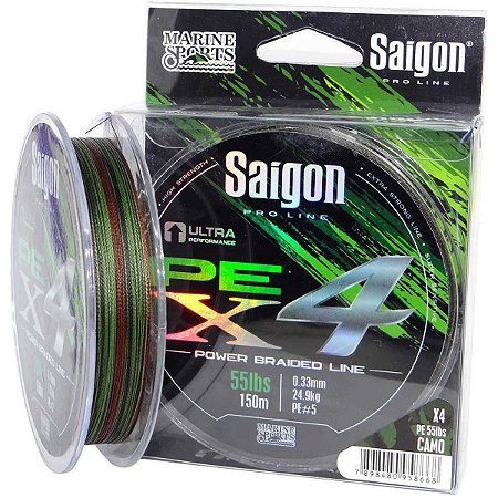 Linha multi Saigon X4 150m 0,25mm 35lb Camouflaged