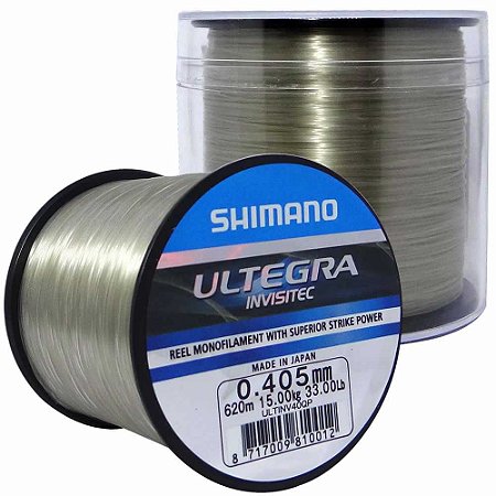 Linha Monofilamento Shimano Ultegra 0,405mm 620m Invisível na água