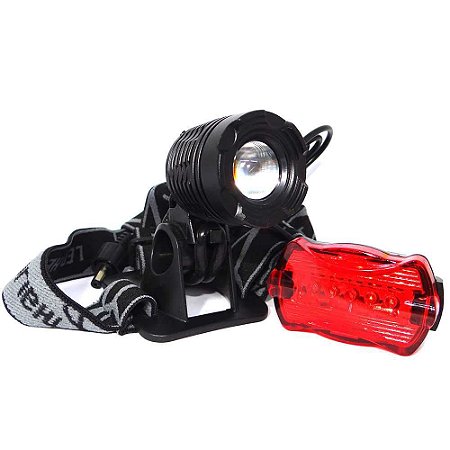 Farol Bike Lanterna de cabeça Led T6 c/ zoom Cqn 6610