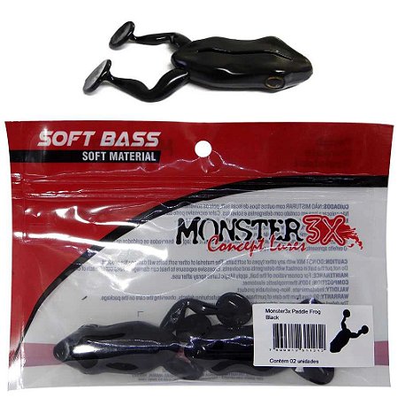 Isca Soft Monster Paddle Frog Black c/ 2 un.