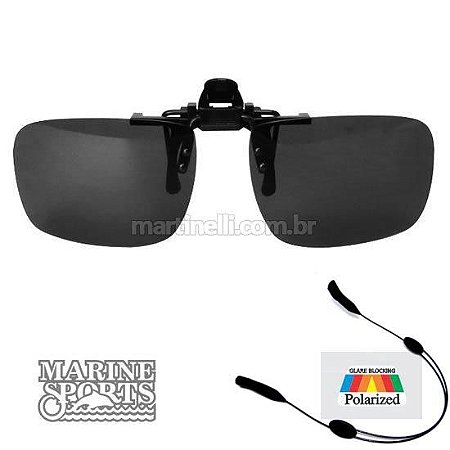 Segurador de óculos retrátil - Preto... + Óculos Clip-On Polarizado Marine Sports MS-0188...
