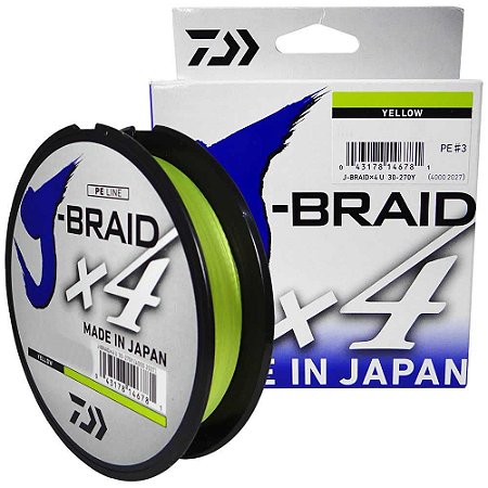 Linha Multifilamento Daiwa J-Braid X4U 30lb 270m - Yellow