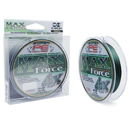 Linha Multifilamento Maruri Max Force 4x 150m 0,27mm 39lb 17,7kg - Verde