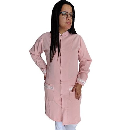 Jaleco Rosa Glamour Feminino