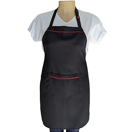 Avental Tradicional Preto com Friso