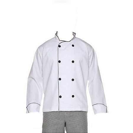 Dolmã Cheff de Cozinha Branca (Gabardine)