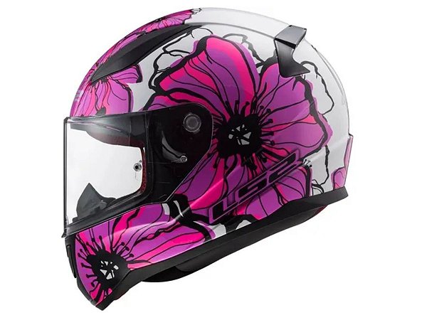 Capacete LS2 FF353 Rapid Poppies White/pink 54
