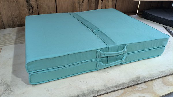 Colchonete sob medida Dobrável 1,88m x 80cm x 13cm Tecidos Sarja 0566 e 3022