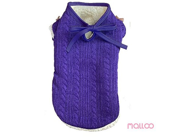 Capa Tricô Manguinha Pele - Roxo