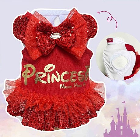 Jardineira Princess Vermelho