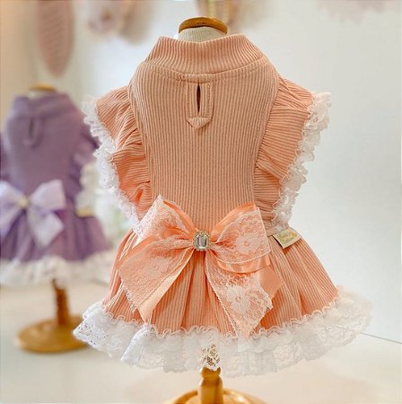 Vestido Cotelê - Salmão