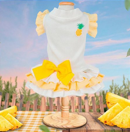 Vestido Canelado - Abacaxi