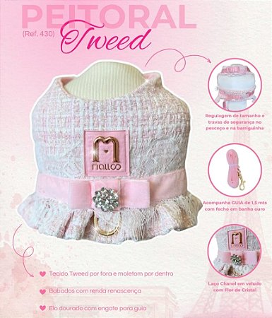 Peitoral Tweed - Rosa
