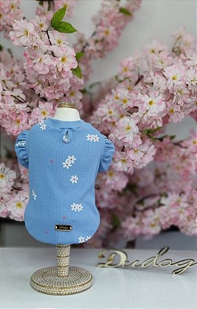 Baby Look  Azul Floral