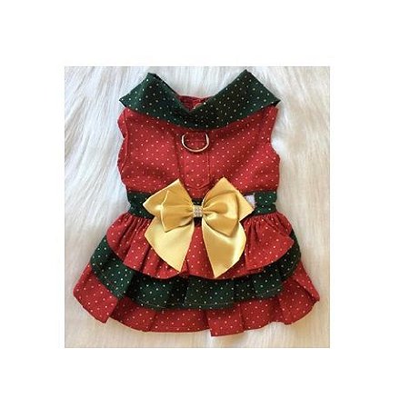 Vestido Natal Vermelho Poá