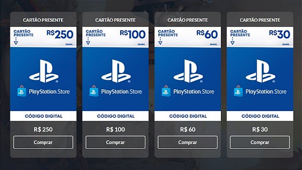Cartão Playstation Store Brasil R$ 10 Reais - Gift Card