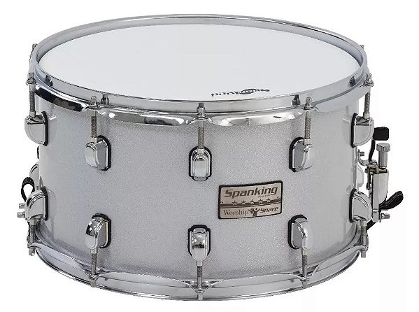 Caixa Spanking 14X8 Worship Snare Branca Sparkle