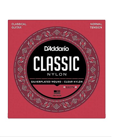 Encordoamento Violão Nylon D'addario Ej27n Tensão Media