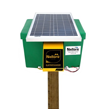 Eletrificador Cerca Elétrica Rural Nellore  4.500NS  80km 12v  com painel solar completo