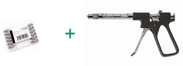 Kit Seringa automática minivet para teste de tuberculina  18 doses + Agulhas 4x0,7mm 12 unidades