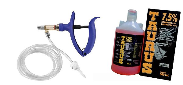 kit Vacinador smartmatik com tubo alimentador para bovino suino, caprino, ovino e aves